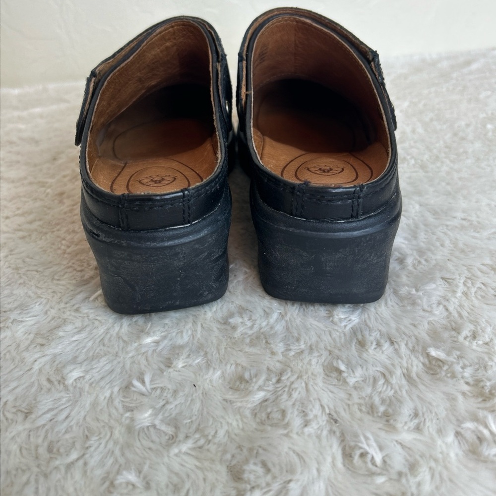 Ariat Santa Cruz Black Leather Slip-On Sling-Back Mules Women’s Size 7.5B 93801 - Picture 7 of 10